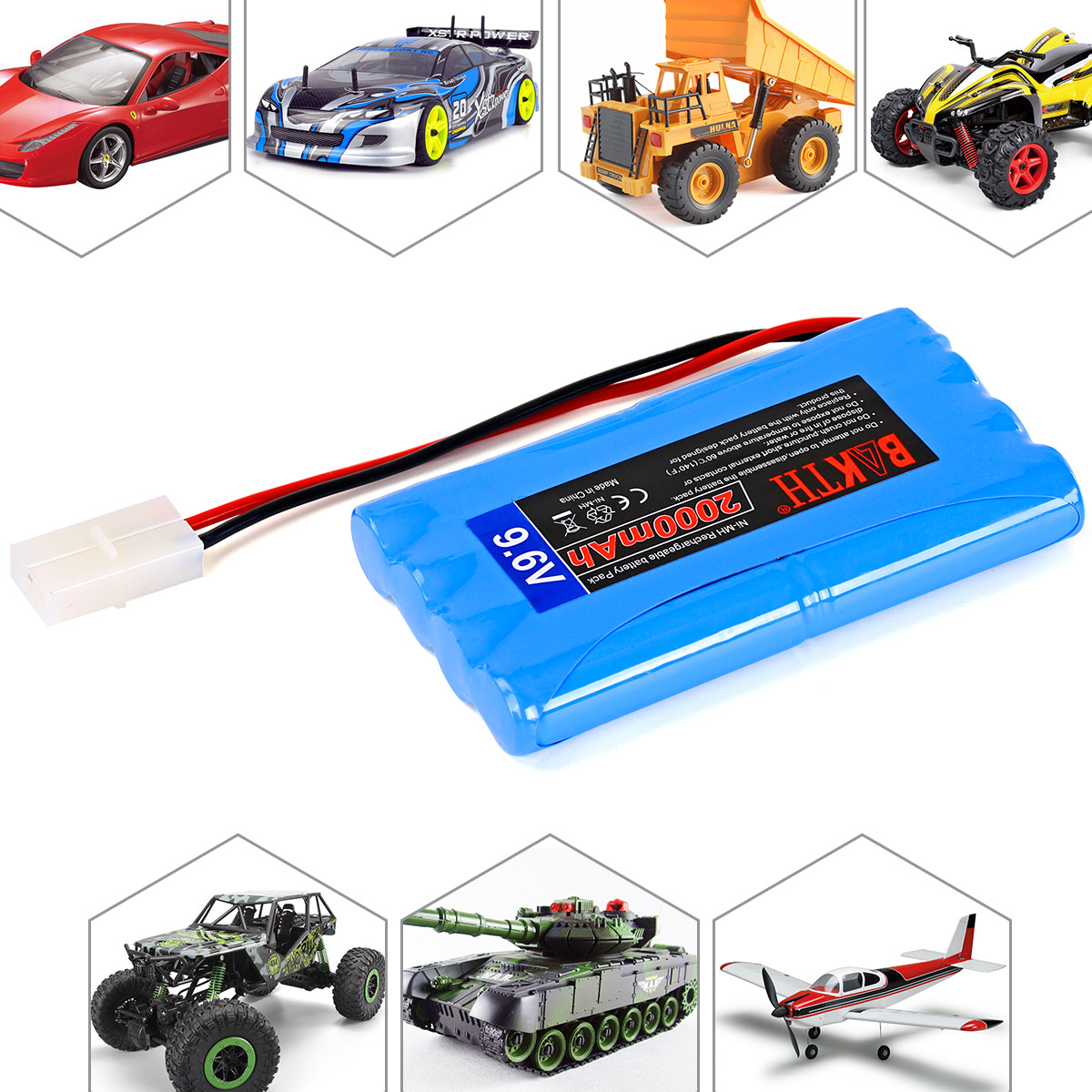 BAKTH 4000mAh 7.2V NiMH Battery with KET Connector for RC toys