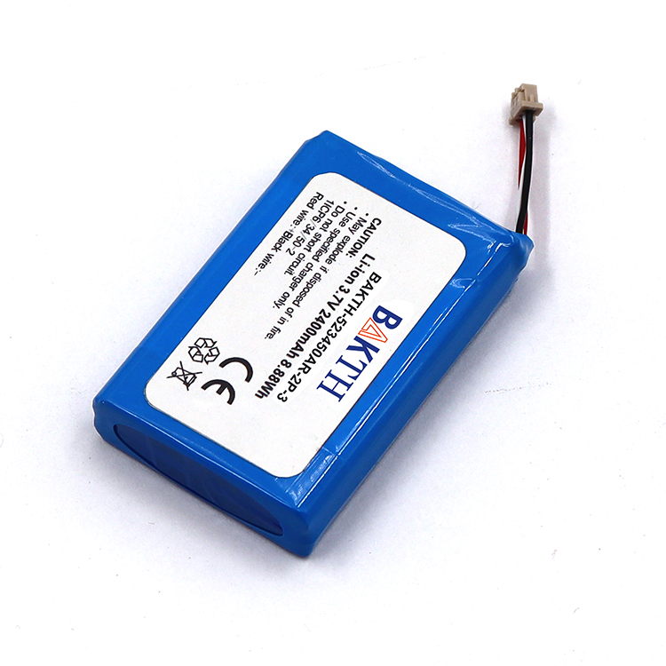 BAKTH-523450AR-2P-3 3.7V 2400mAh Factory Wholesale Lithium ion Battery Pack Rechargeable Battery Pack