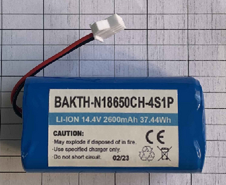High capacity factory price BAKTH-N18650CH-4S1P 14.4V 2600mAh Lithium ion Battery Pack Rechargeable Battery Pack for Wearable Appliance