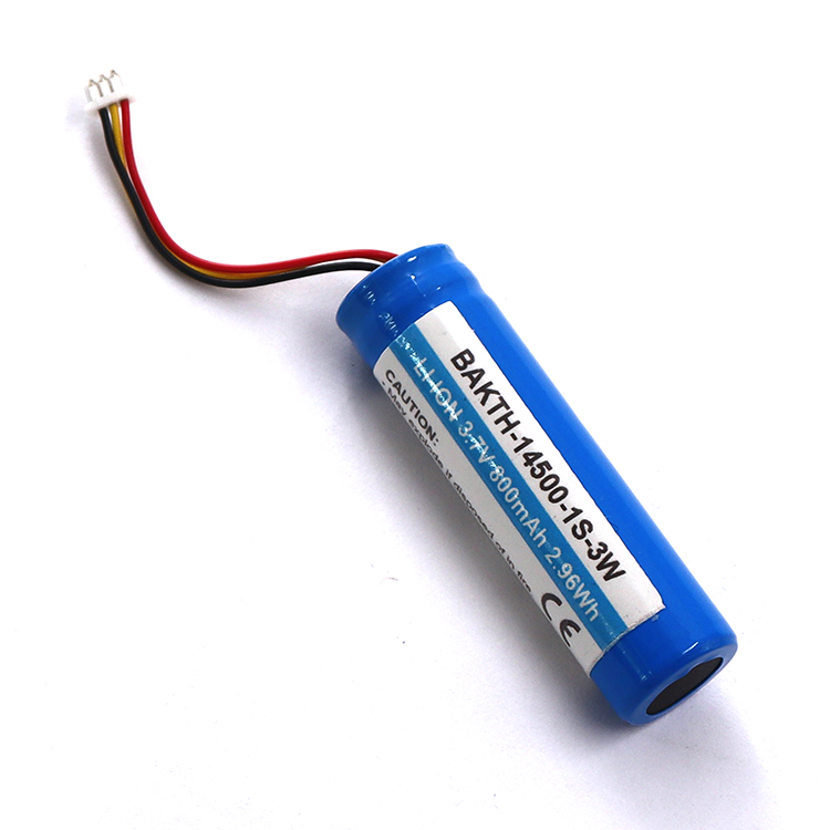 BAKTH-14500-1S-3W 3.7V 800mAh Factory Price Rechargeable Lithium ion Battery Pack for Fishlight