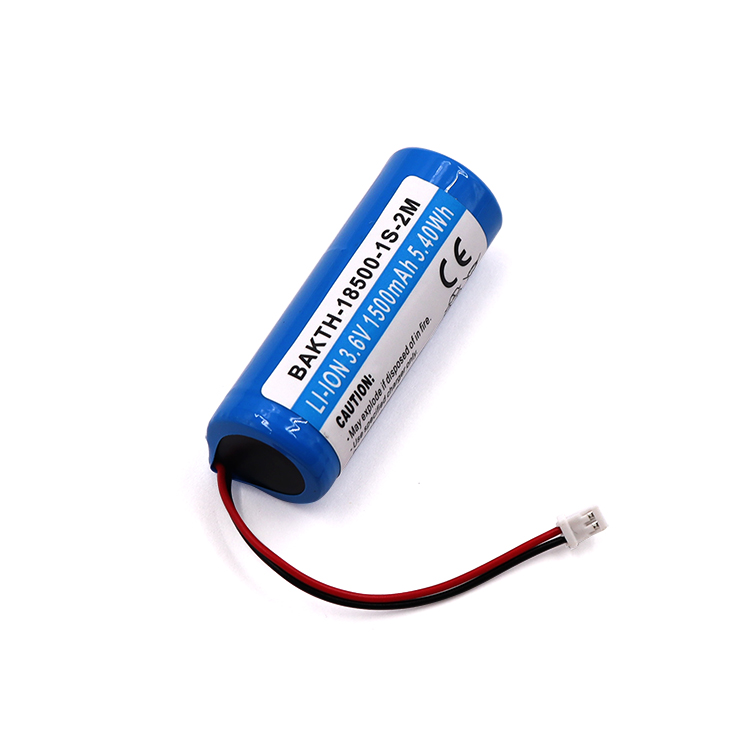 BAKTH-18500-1S-2M 3.6V 1500mAh Factory Price Lithium ion Battery Pack Rechargeable Battery Pack