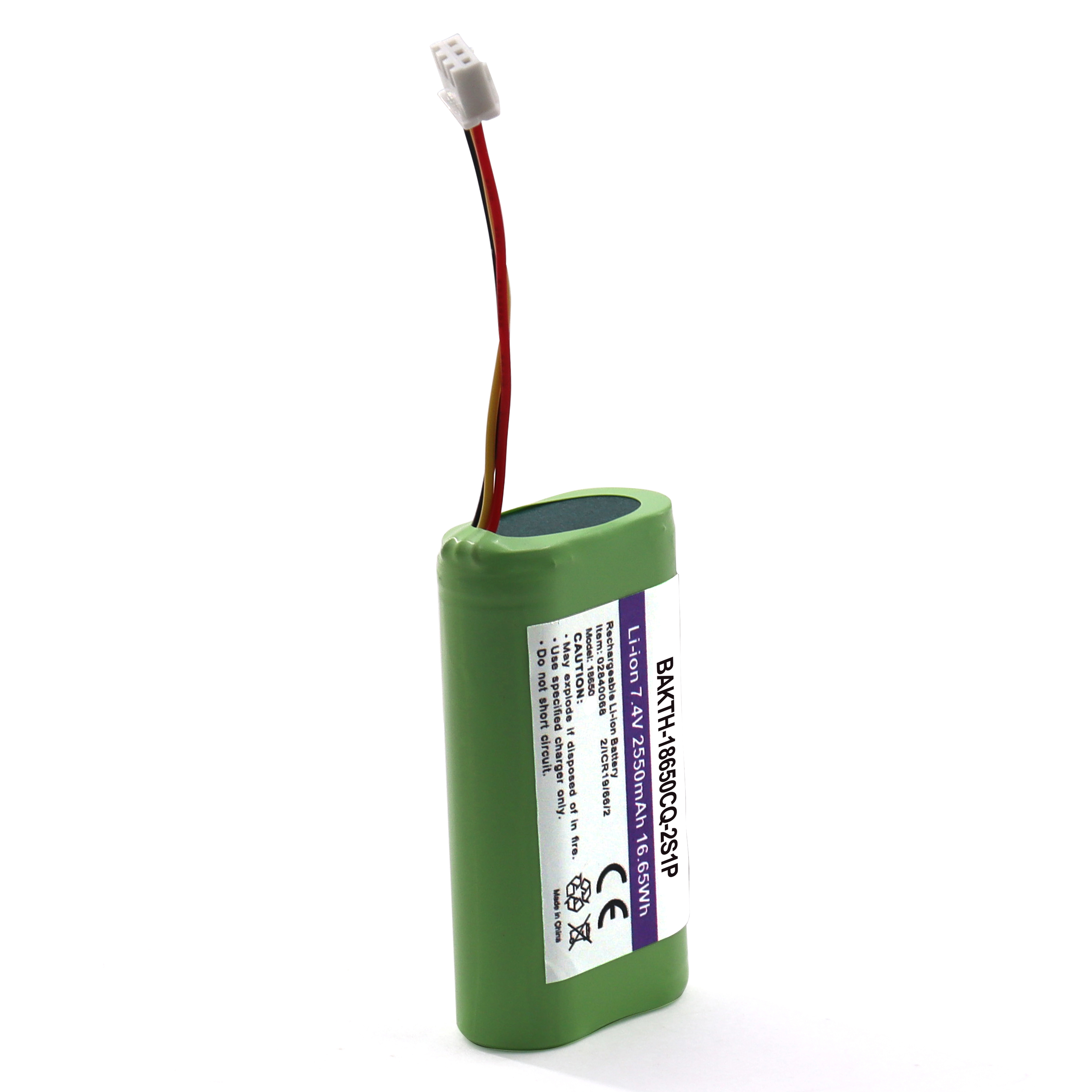 BAKTH-18650CQ-2S1P 7.4V 2550mAh Hot Sale Rechargeable Lithium ion Battery Pack Customized Battery Pack for Electric Application Devices