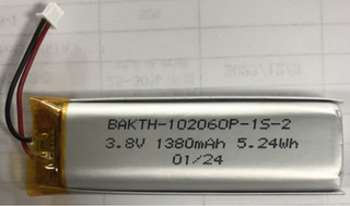 BAKTH-102060P-1S-2 3.8V 1380mAh Lithium polymer Battery Pack Rechargeable Battery Pack for electronic Appliance
