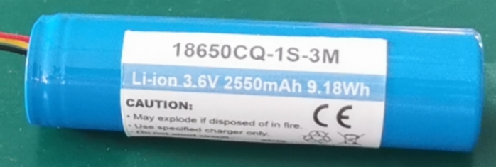 High quality BAKTH-18650CQ-1S-3M 3.6V 2550mAh Lithium ion Battery Pack Rechargeable Battery Pack
