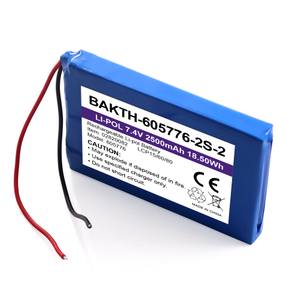 BAKTH-605776P-2S-2 Rechargeable 7.4V 2500mAh Lithium Polymer Battery Pack Customized Battery Replacement Pack