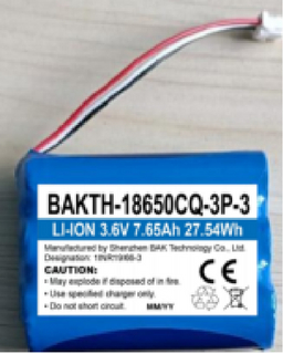 BAKTH-18650CQ-3P-3 3.6V 7650mAh Lithium ion Battery Pack Rechargeable Battery Pack for power tools